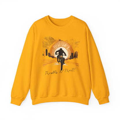 Graphic Designed Throttle and Thrill Bikers Crewneck Sweatshirt