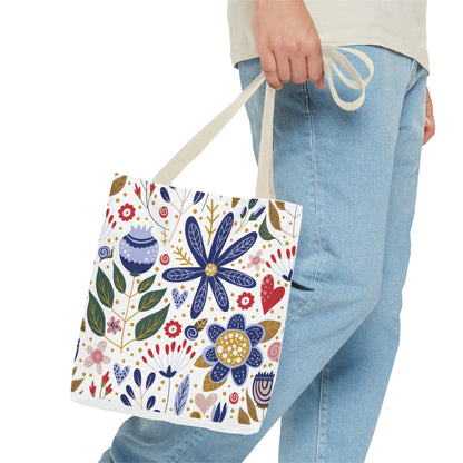 Summer Graphic Wild Flower Tote Bag