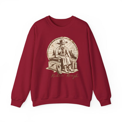 Graphic Designed Holiday Cowboy Riding Rough Unisex Crewneck Sweatshirt