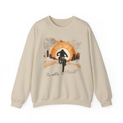 Graphic Designed Throttle and Thrill Bikers Crewneck Sweatshirt