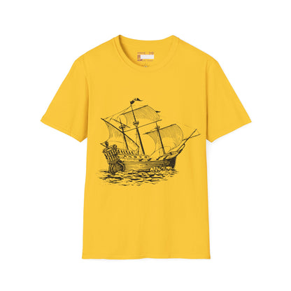 Columbus Day Cargo Ship Graphic Comfort Unisex T-shirt
