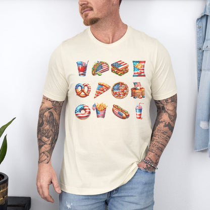 American Independence July 4th Food Items Ultimate Comfort Unisex Funny T-shirt