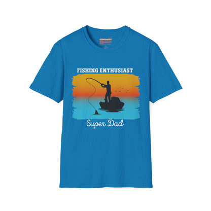 Fishing Enthusiast Super Dad Ultimate Comfort Unisex Fathers Day T-shirt