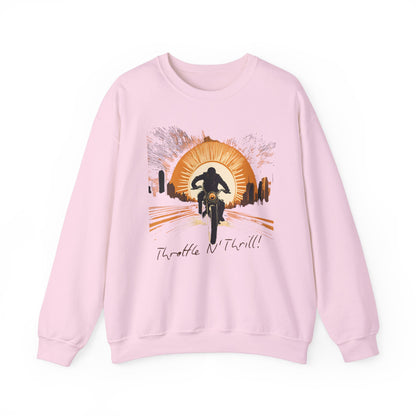 Graphic Designed Throttle and Thrill Bikers Crewneck Sweatshirt
