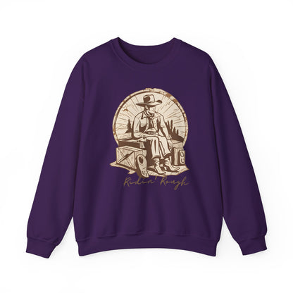 Graphic Designed Holiday Cowboy Riding Rough Unisex Crewneck Sweatshirt