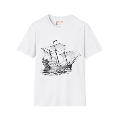 Columbus Day Cargo Ship Graphic Comfort Unisex T-shirt