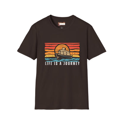 Graphic Retro Vintage Designed Ultimate "Life is A Journey" Comfort Unisex T-shirt