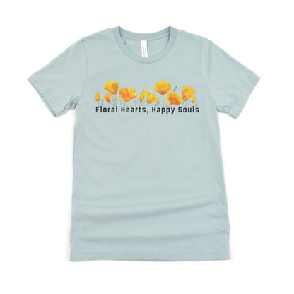 Floral Hearts Happy Soul Graphic Ultimate Comfort Styled Unisex T-shirt