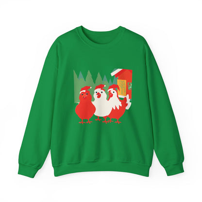 Graphic Designed Holiday Christmas Chicken Unisex Crewneck Sweatshirt