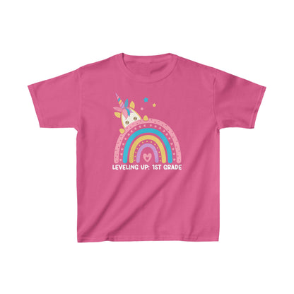 Leveling Up To First Grade Ultimate Comfort Unisex Kids T-Shirts