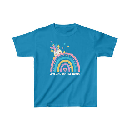 Leveling Up To First Grade Ultimate Comfort Unisex Kids T-Shirts