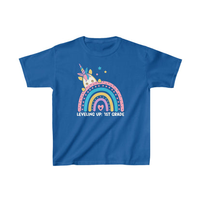Leveling Up To First Grade Ultimate Comfort Unisex Kids T-Shirts