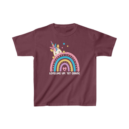 Leveling Up To First Grade Ultimate Comfort Unisex Kids T-Shirts