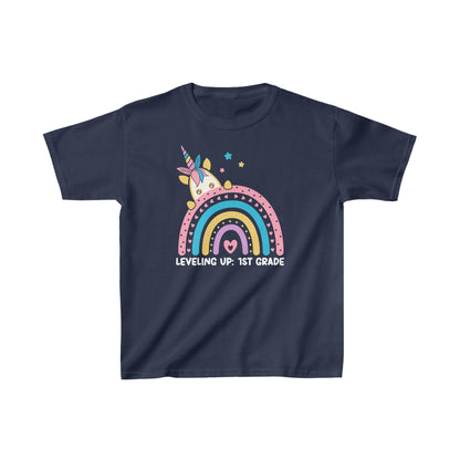 Leveling Up To First Grade Ultimate Comfort Unisex Kids T-Shirts
