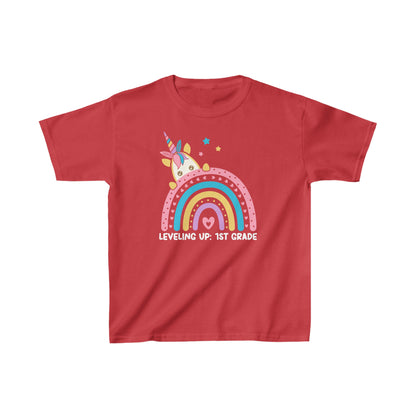 Leveling Up To First Grade Ultimate Comfort Unisex Kids T-Shirts