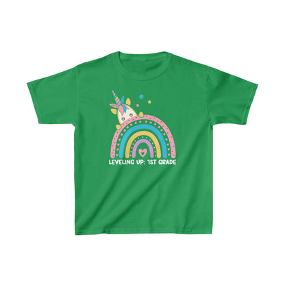 Leveling Up To First Grade Ultimate Comfort Unisex Kids T-Shirts