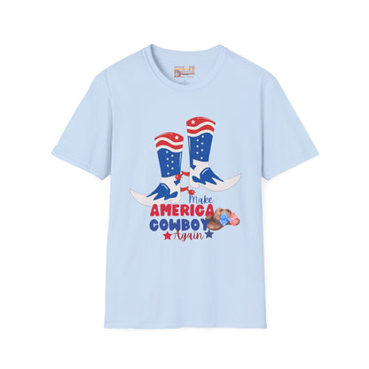 Make America Cowboy Again Graphic Independence Day July 4th Ultimate Comfort Unisex T-shirt