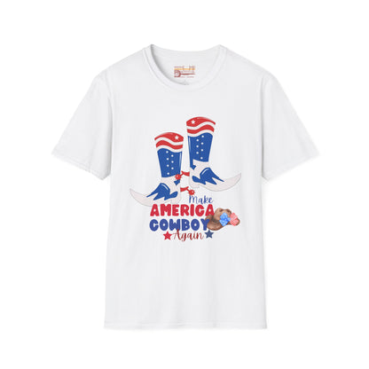 Make America Cowboy Again Graphic Independence Day July 4th Ultimate Comfort Unisex T-shirt