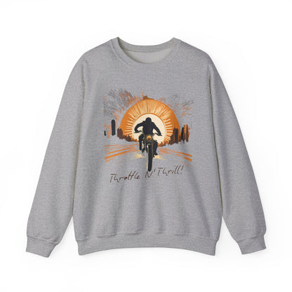 Graphic Designed Throttle and Thrill Bikers Crewneck Sweatshirt