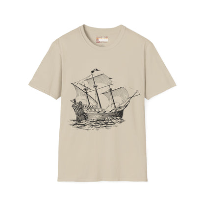Columbus Day Cargo Ship Graphic Comfort Unisex T-shirt