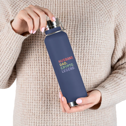 Husband Dad Crypto Legend Copper Vacuum Insulated Bottle, 22oz