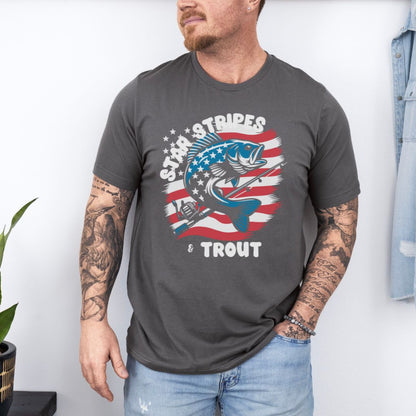 Star, Stripes and Trout Ultimate Comfort Unisex Funny T-shirt