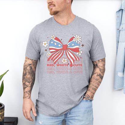 Red, White And Cute Ultimate Comfort Unisex Independent day July 4th T-shirt