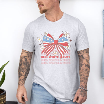 Red, White And Cute Ultimate Comfort Unisex Independent day July 4th T-shirt