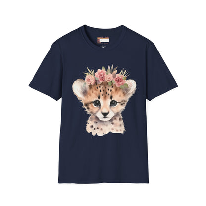 Graphic Animal Designed Leopard Cub Comfort Styled T-shirts