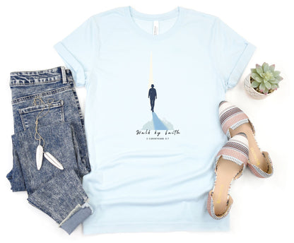Christian Gospel Unisex Walk By Faith Bible Verse T-Shirt,