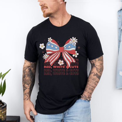 Red, White And Cute Ultimate Comfort Unisex Independent day July 4th T-shirt