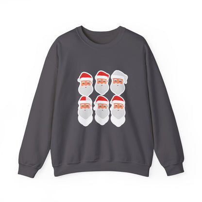 Graphic Designed Holiday Christmas Santa Portraits Crewneck Sweatshirt