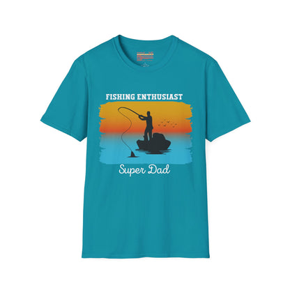 Fishing Enthusiast Super Dad Ultimate Comfort Unisex Fathers Day T-shirt