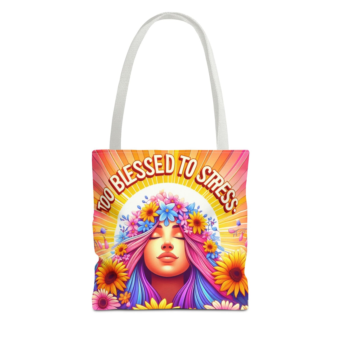 Graphic Too Blessed To Stress Style Tote Bag