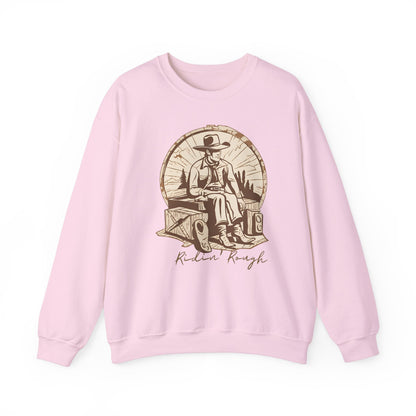 Graphic Designed Holiday Cowboy Riding Rough Unisex Crewneck Sweatshirt