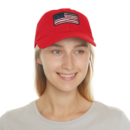 July 4th Dad Hat with Leather Patch Design