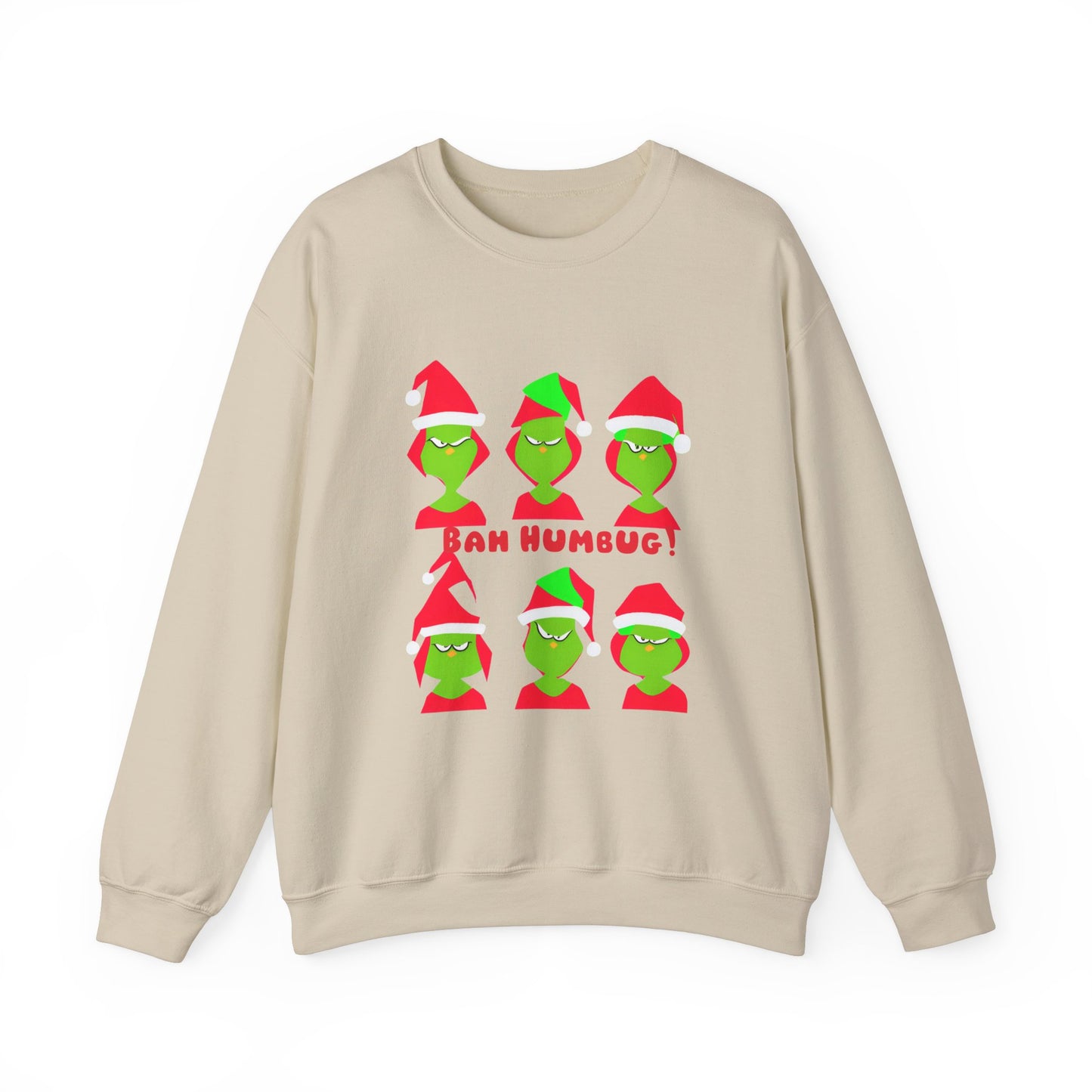 Graphic Designed Holiday Christmas Grinch Mode Crewneck Sweatshirt