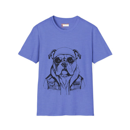 Bull Dog Looking Dressed Designed Graphic Comfort Unisex T-shirt