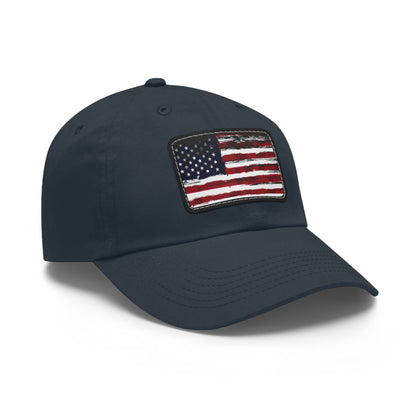 July 4th Dad Hat with Leather Patch Design