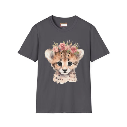 Graphic Animal Designed Leopard Cub Comfort Styled T-shirts