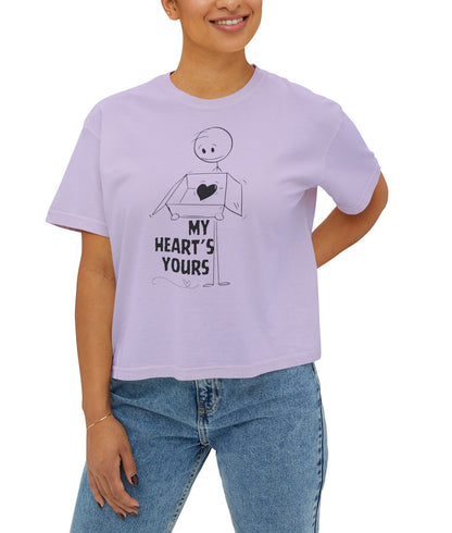Graphic Heartfelt Women's Boxy Tee - My Heart's Yours