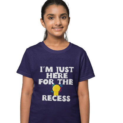 Graphic Kids Here For The Recess Designed Print T-shirts