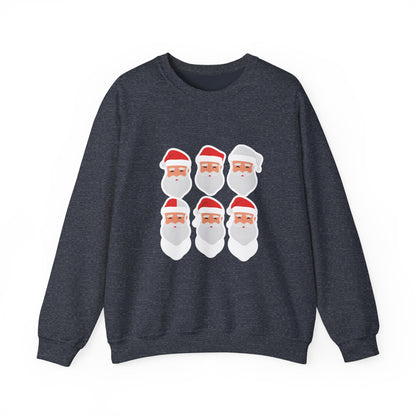 Graphic Designed Holiday Christmas Santa Portraits Crewneck Sweatshirt