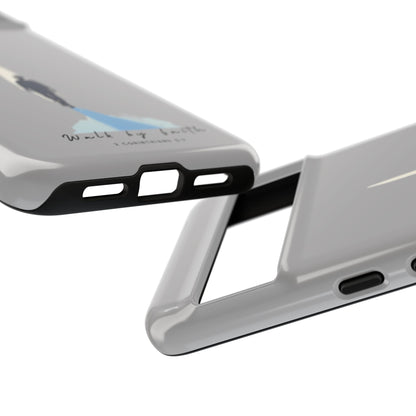 Inspirational Tough Phone Case - "Walk by Faith" Design - Bible Verse Phone Protection