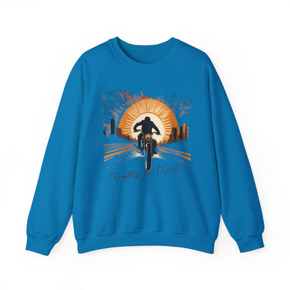 Graphic Designed Throttle and Thrill Bikers Crewneck Sweatshirt