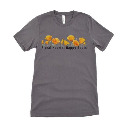 Floral Hearts Happy Soul Graphic Ultimate Comfort Styled Unisex T-shirt