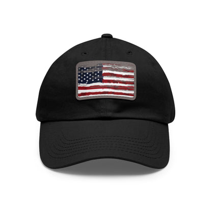 July 4th Dad Hat with Leather Patch Design
