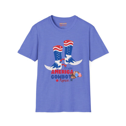 Make America Cowboy Again Graphic Independence Day July 4th Ultimate Comfort Unisex T-shirt