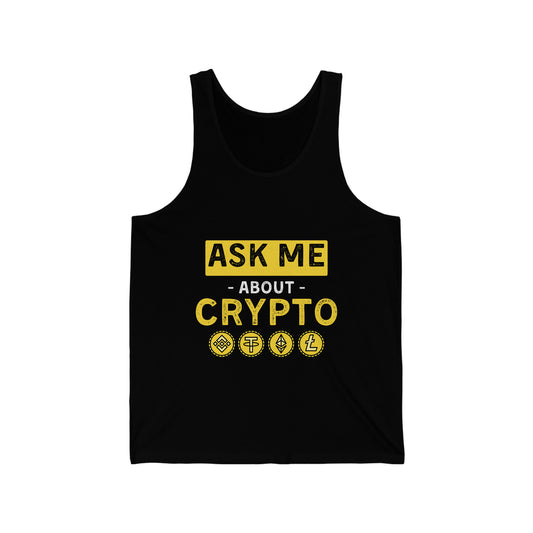 Ask Me About Crypto Unisex Tank Top