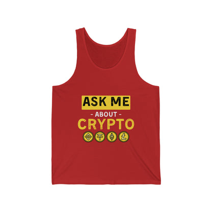 Ask Me About Crypto Unisex Tank Top